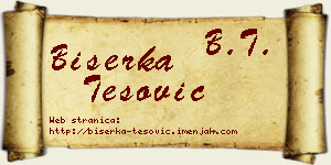 Biserka Tešović vizit kartica